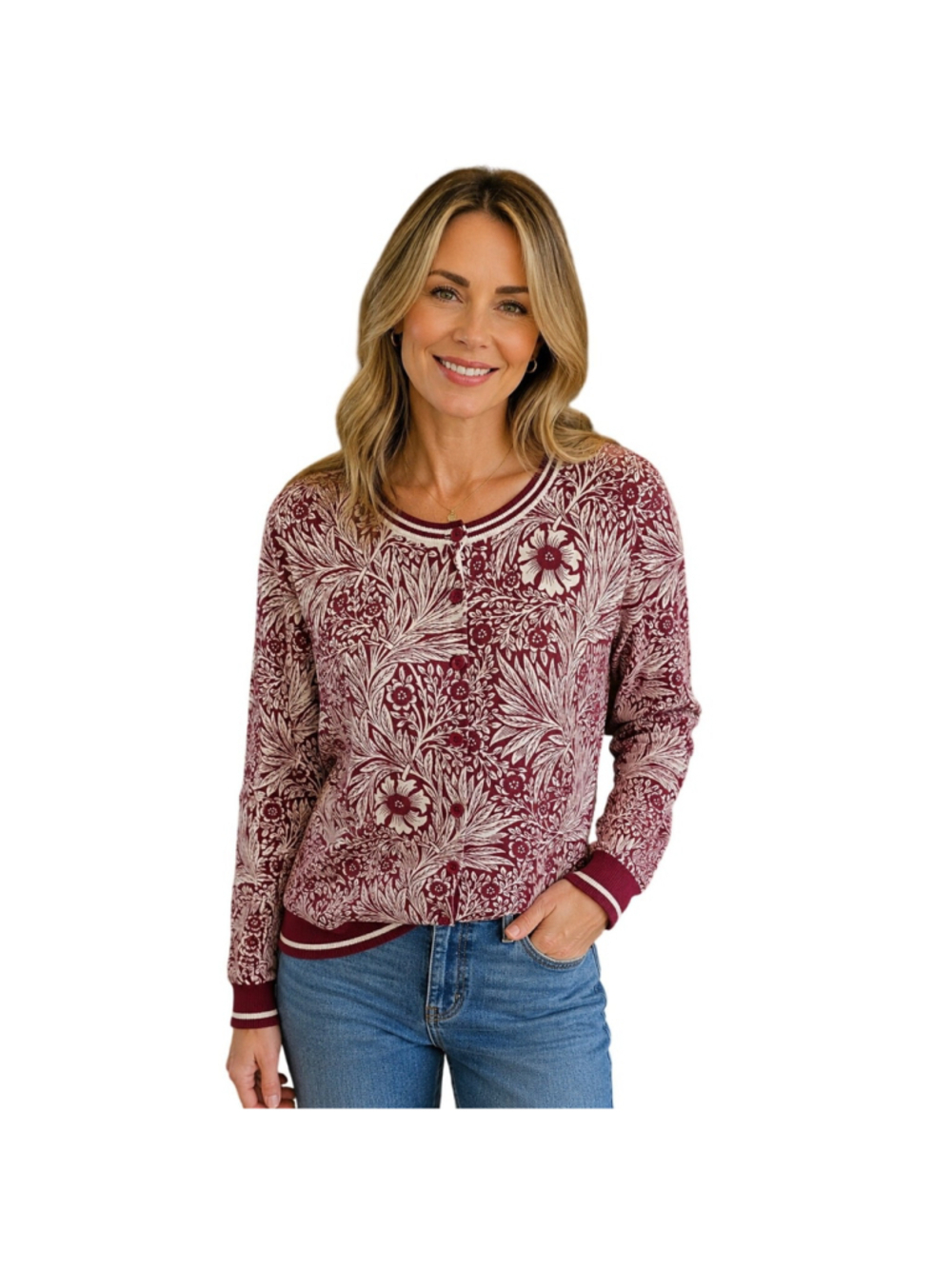 Talbots burgandy cottagecore button up cardigan knit sweater sz 1X career casual